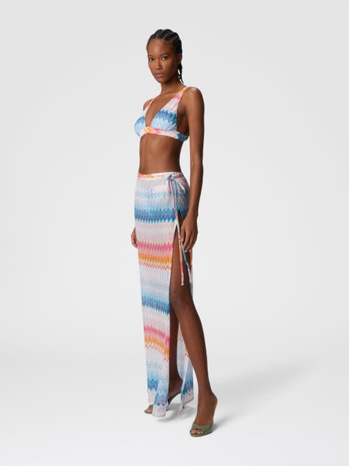 Missoni Long Printed Lace Skirt With Zig Zag Pattern In Multicoloured