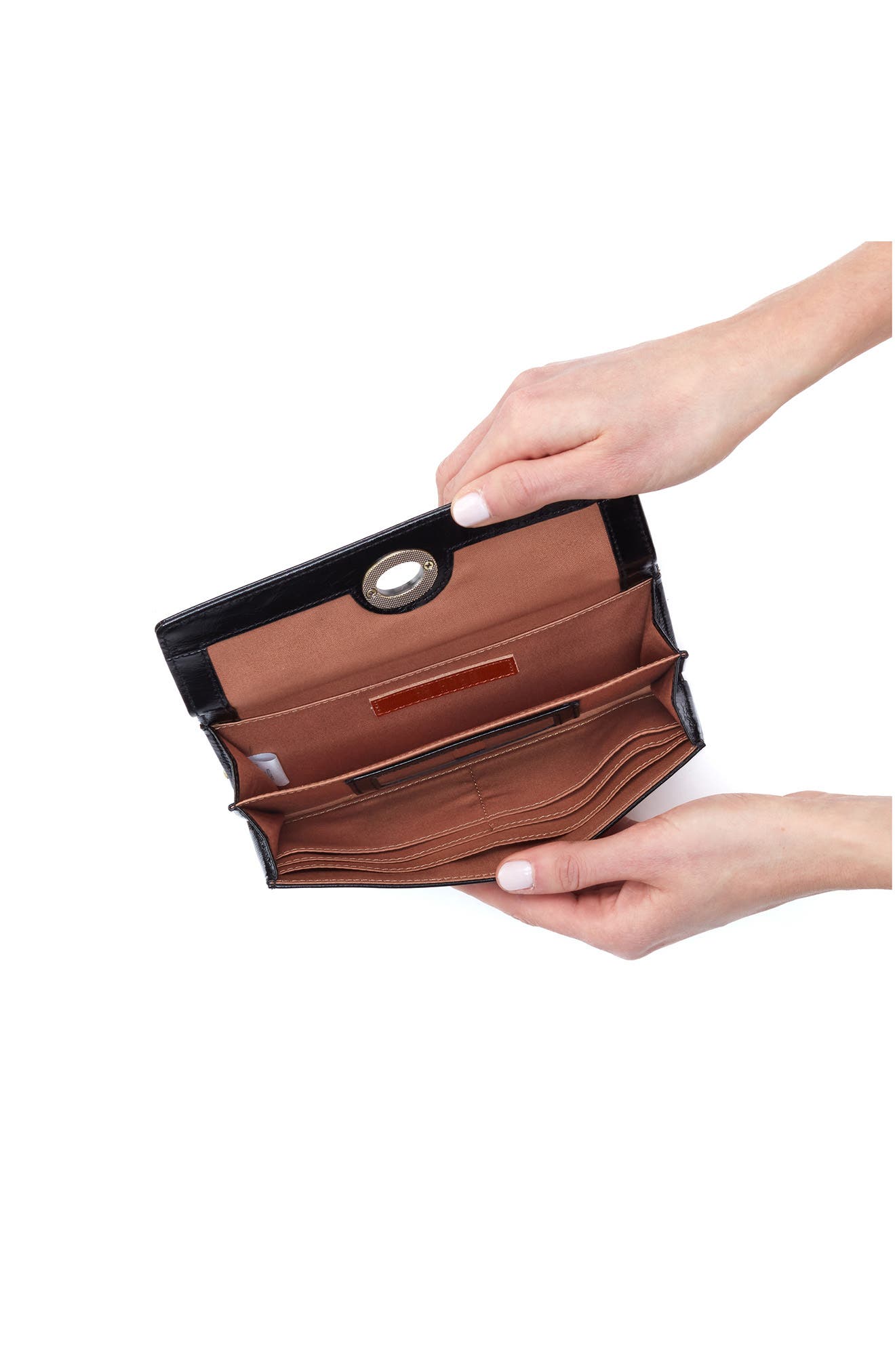 HOBO Mila Leather Wallet on a Chain, Alternate, color, 