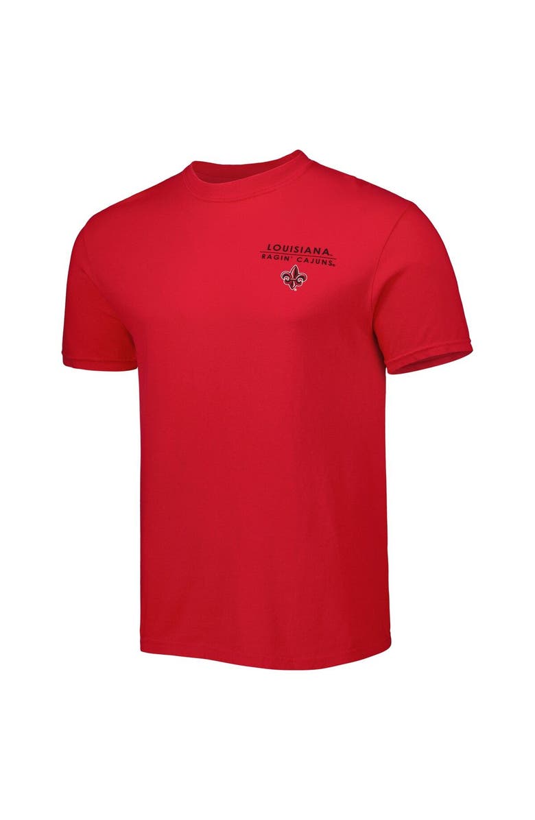 IMAGE ONE Men's Red Louisiana Ragin' Cajuns Landscape Shield T-Shirt, Alternate, color,