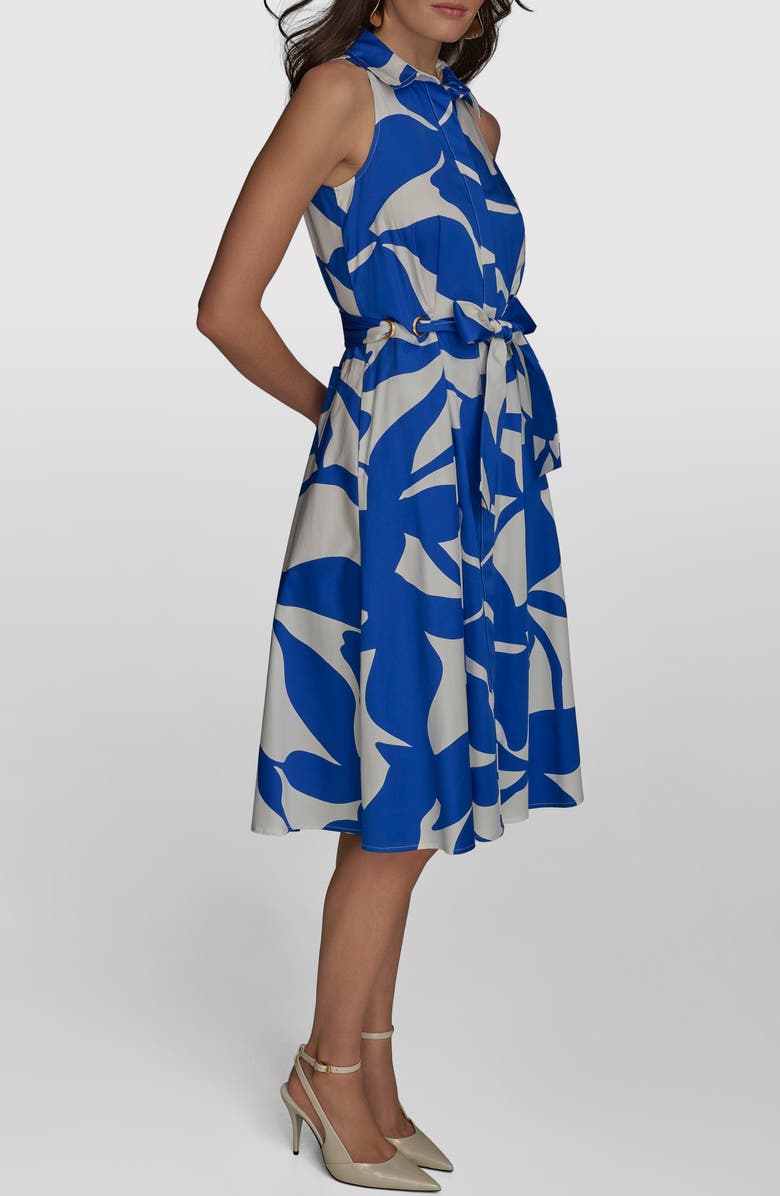 Donna Karan New York Floral Print Sleeveless Shirtdress, Alternate, color, Marbell