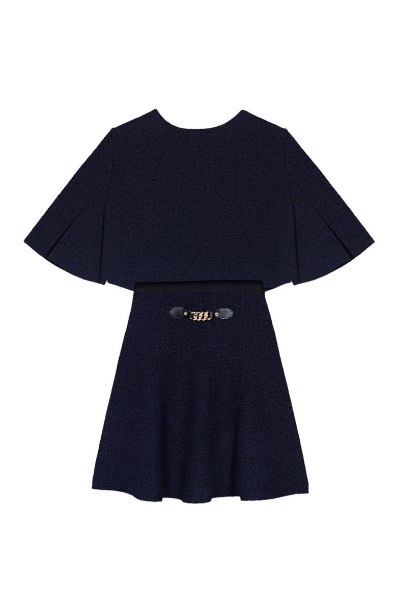 maje 2-in-1 tweed-effect dress, Alternate, color, Navy