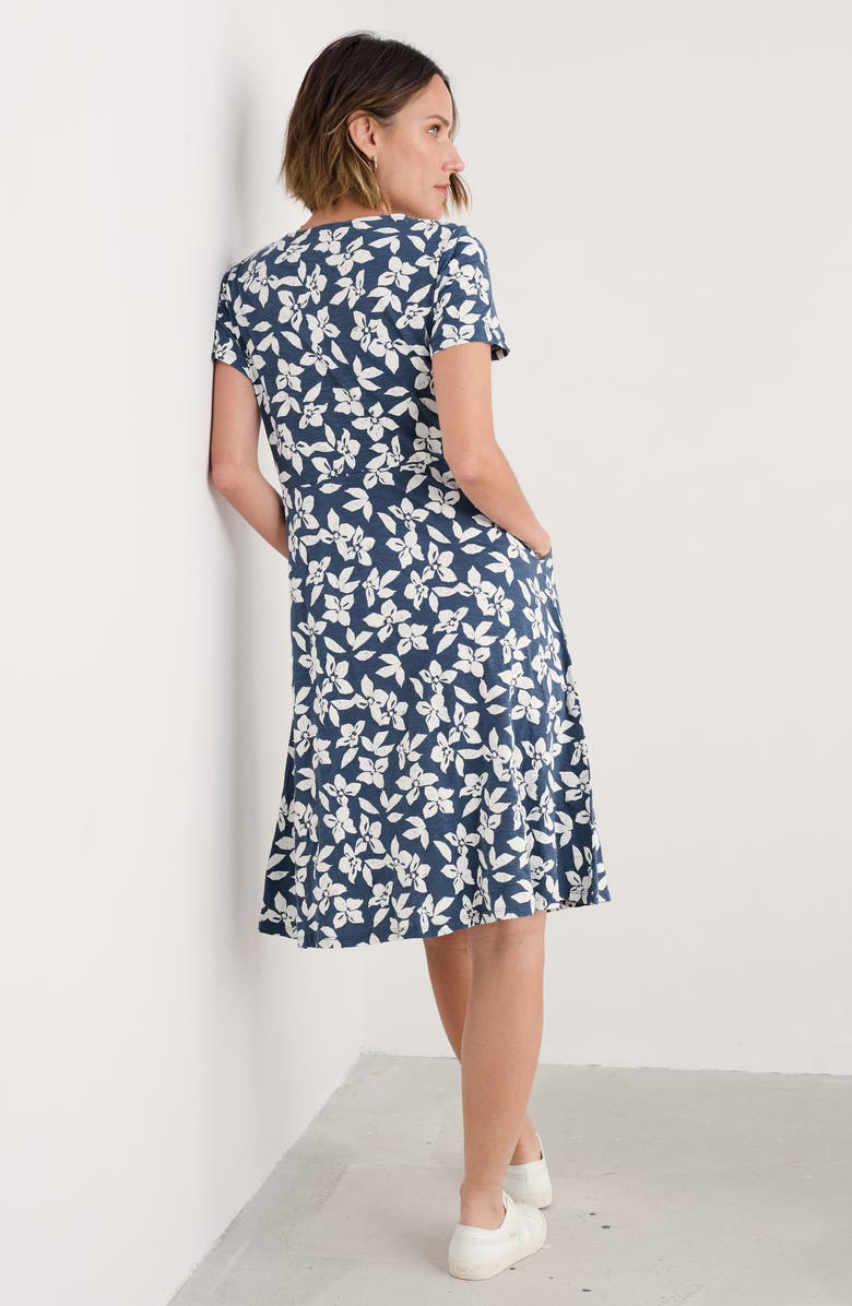 Seasalt Cornwall Enor Floral Organic Cotton Fit & Flare Dress, Alternate, color, Paper Floral Ship