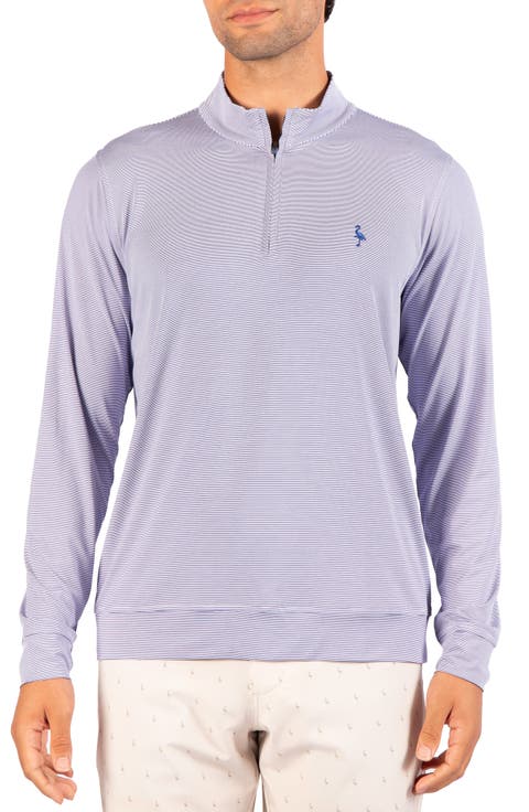 Mini Stripe Performance Quarter Zip Pullover