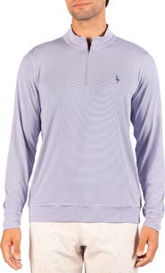 TailorByrd Mini Stripe Performance Quarter Zip Pullover