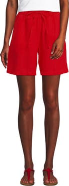 Lands' End Linen High Rise Pull On 7" Shorts