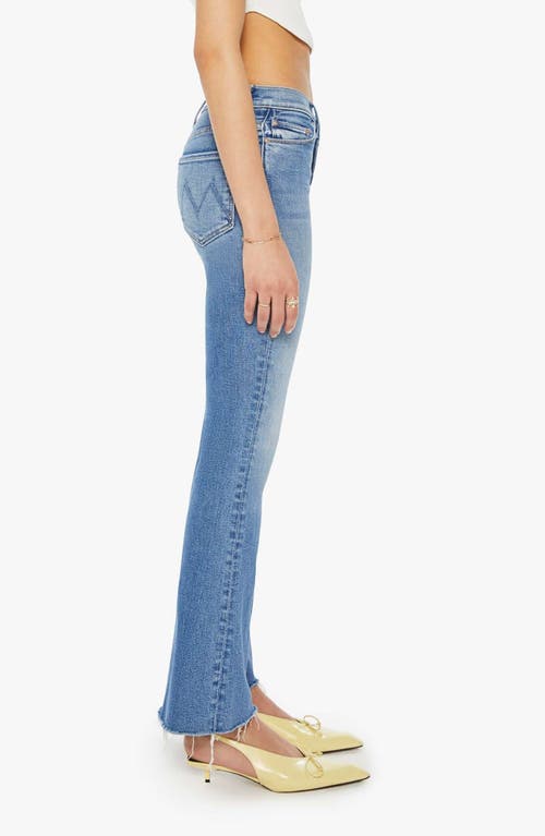 Mother The Weekend Fray Hem Bootcut Jeans In Blue