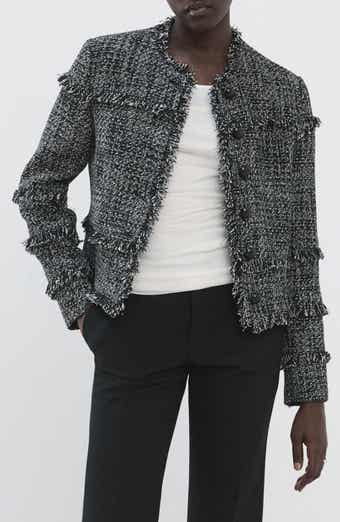 Fray Trim Tweed Jacket