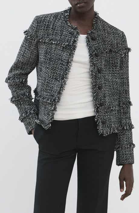 Fray Trim Tweed Jacket