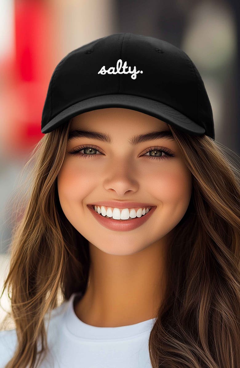 Dalix Salty Embroidered Everyday Hat, Alternate, color, Black