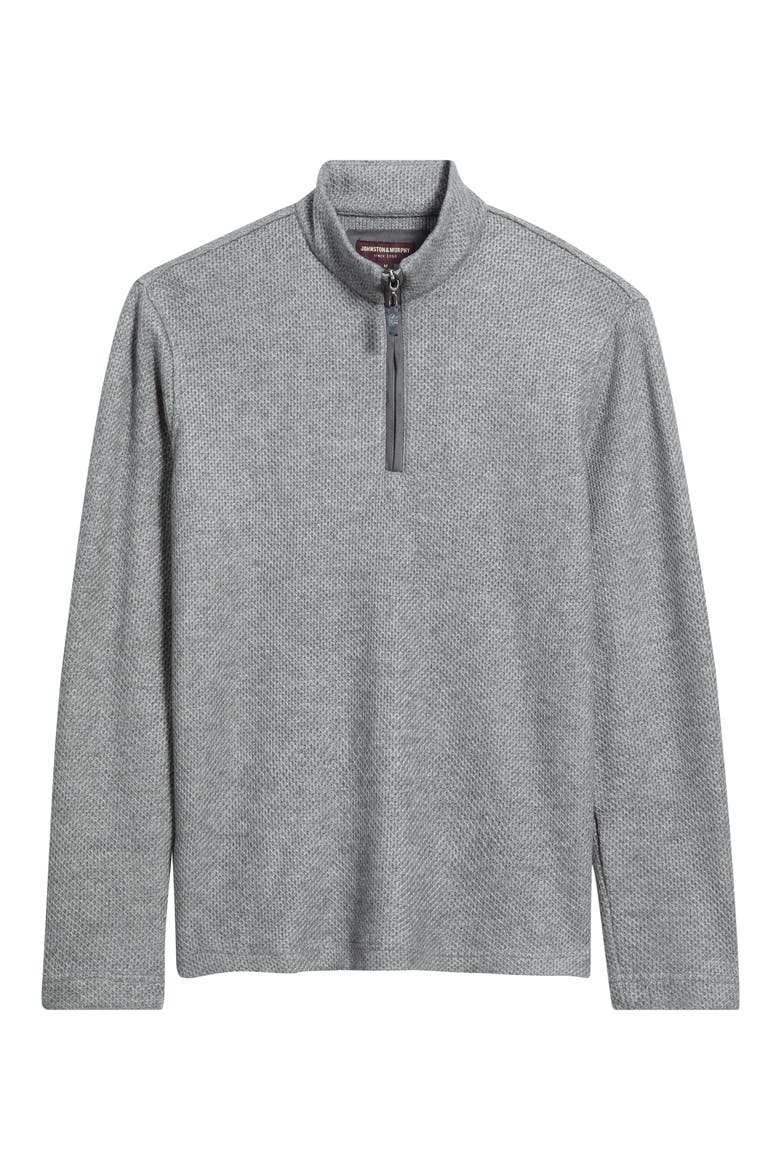 Dalton Melange Quarter Zip Pullover, Alternate, color, GRAY