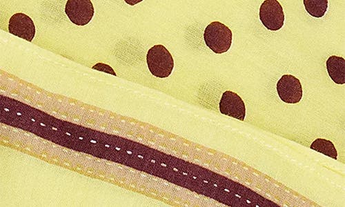 Saachi Floral & Dot Print Bandana In Gold