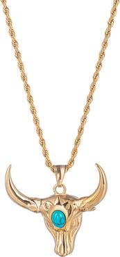 EYE CANDY LOS ANGELES Golden Bull Pendant Necklace
