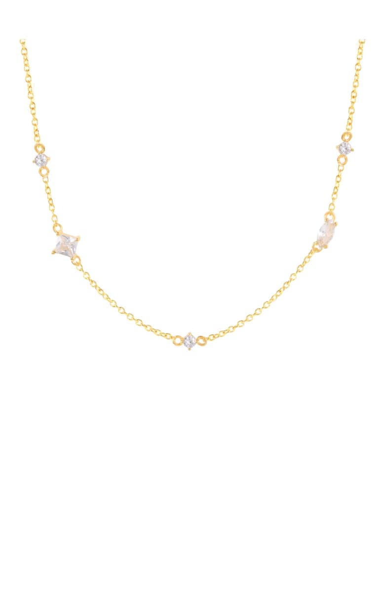 Hollywood Sensation Starfall Necklace with Oval, Round, and Princess Cut Cubic Zirconia, Main, color, 
