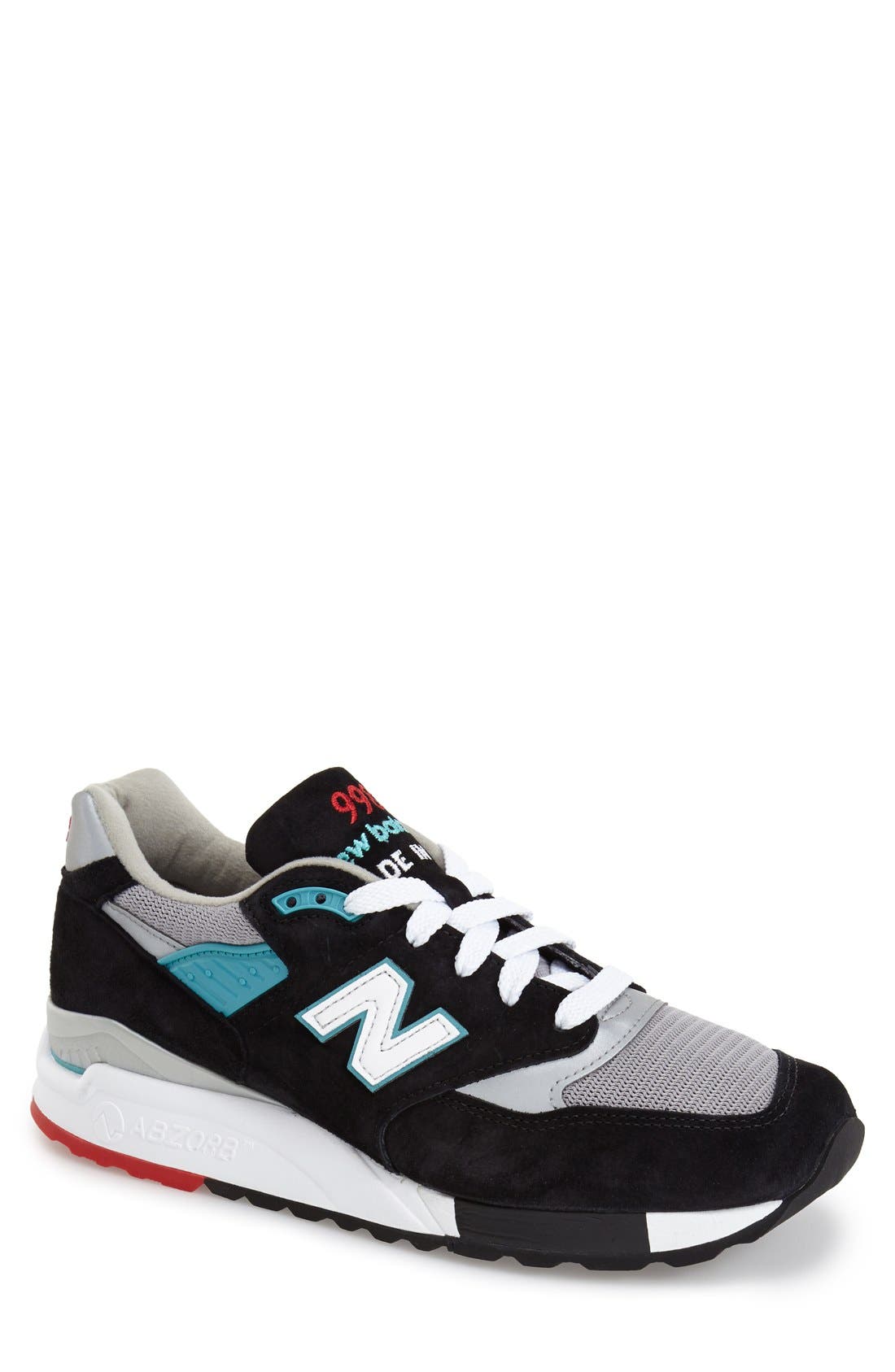 'Connoisseur Collection - 998' Sneaker, Main, color, BLACK/ GREY