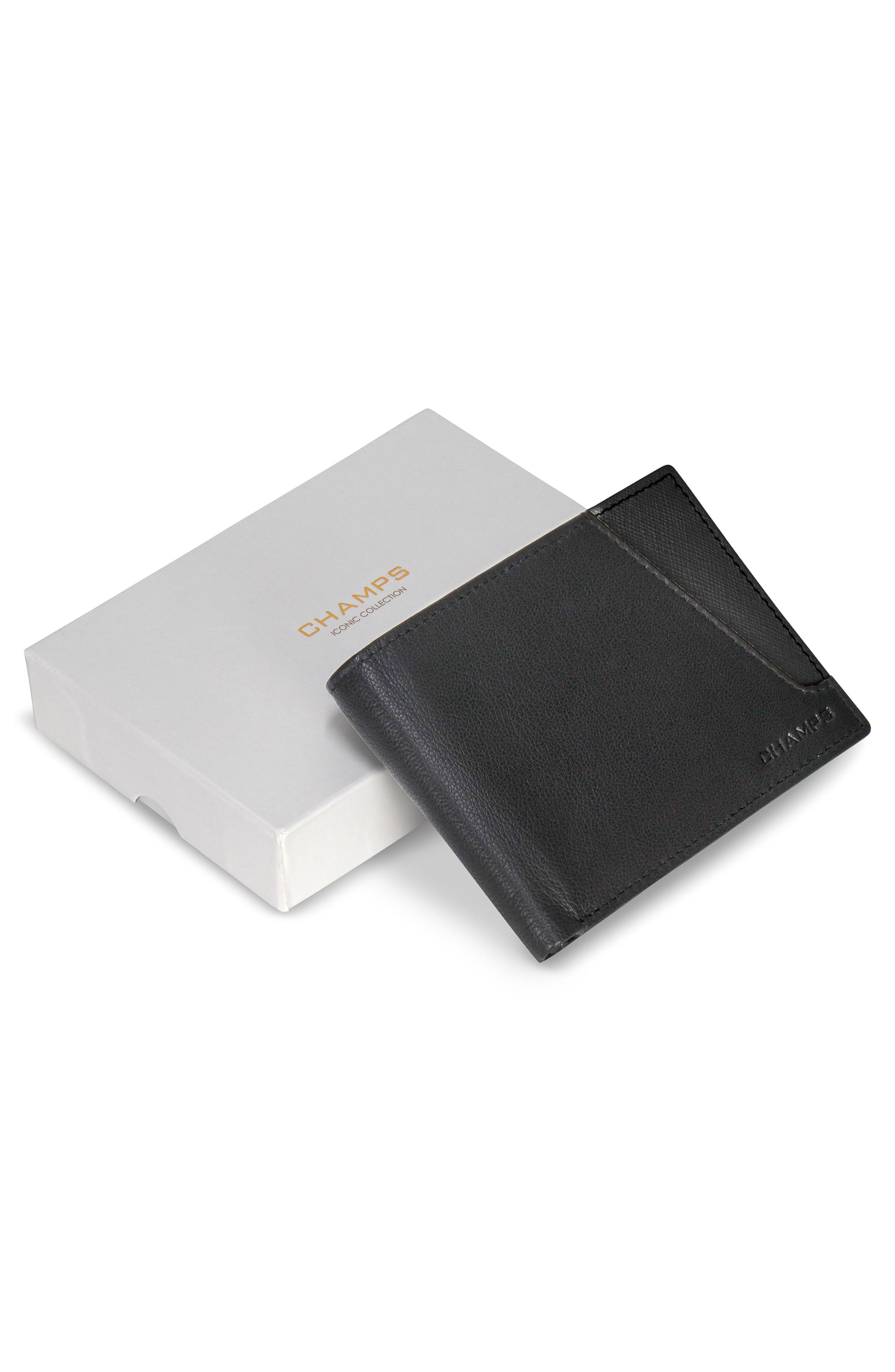 Iconic ID Flap Leather Bifold Wallet, Alternate, color, BLACK/ BLACK