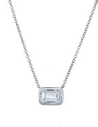 LuvMyJewelry Glinda 3 Ct Lab Grown Diamond Emerald Bezel 14K Gold Necklace