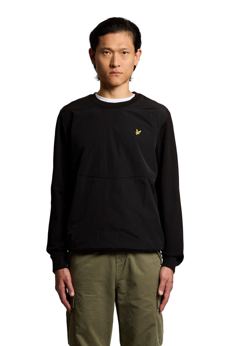 Half Raglan Hybrid Long Sweatshirt, Alternate, color, Jet Black