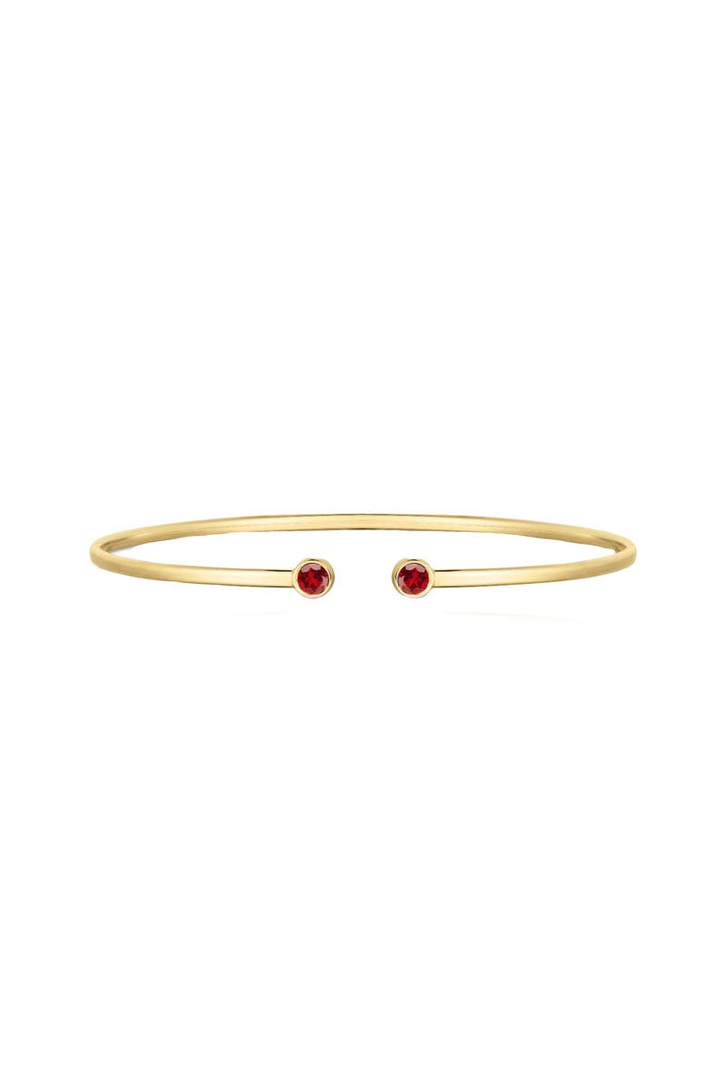 The Lovery Fine Jewelry Garnet Open Cuff Bangle, Main, color, Garnet