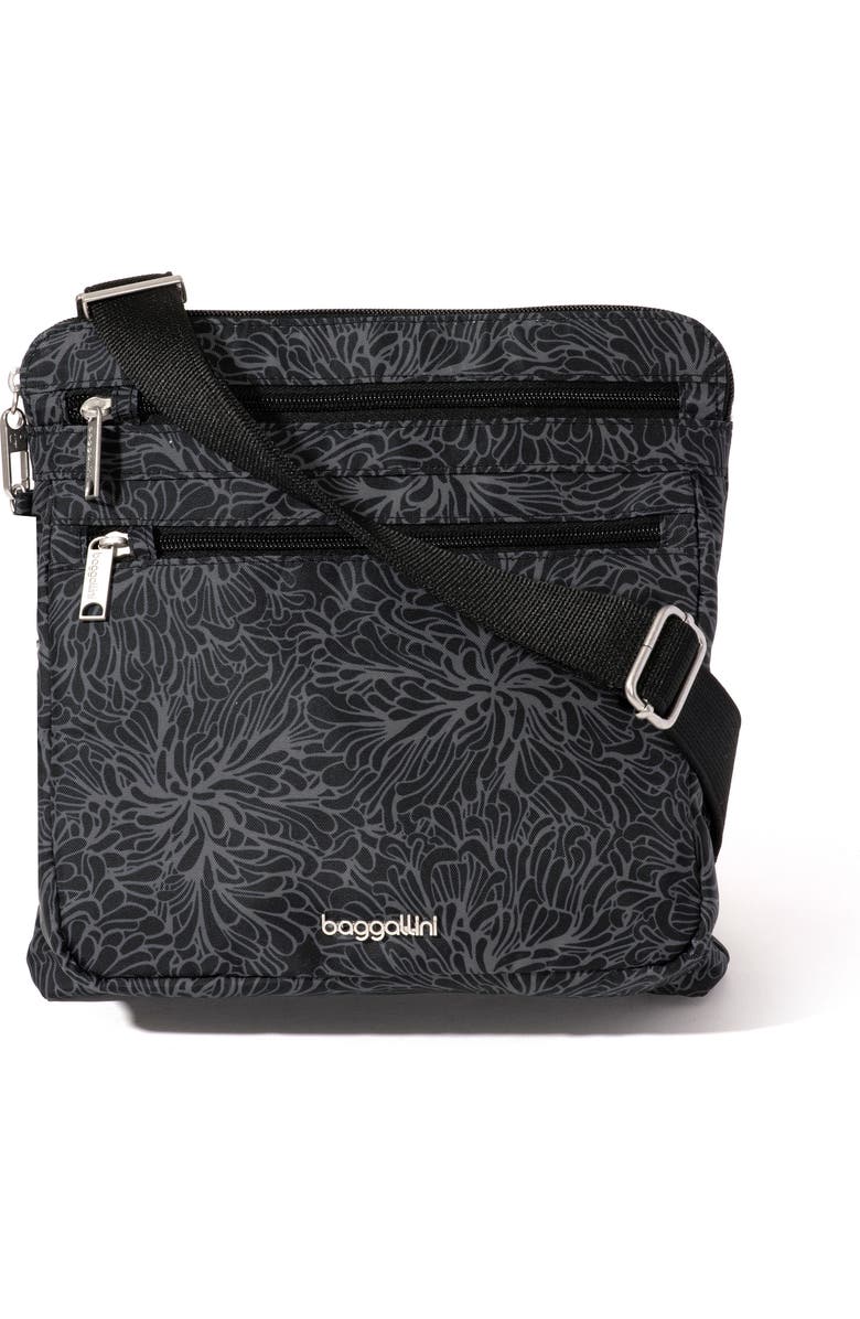 BAGGALLINI Securtex Anti-Theft Large Crossbody Bag, Main, color, Midnight Blossom Print