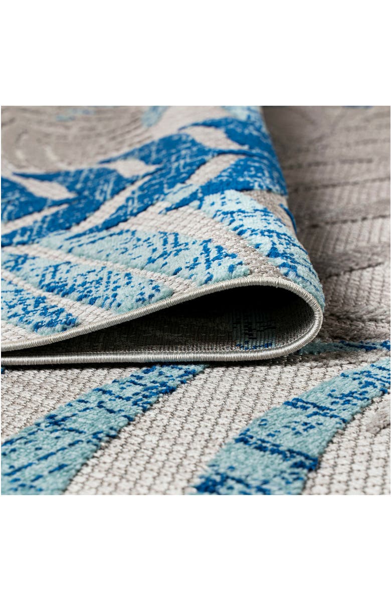 JONATHAN Y Tropics Palm Leaves Indoor/Outdoor Area Rug, Alternate, color, Gray/Blue