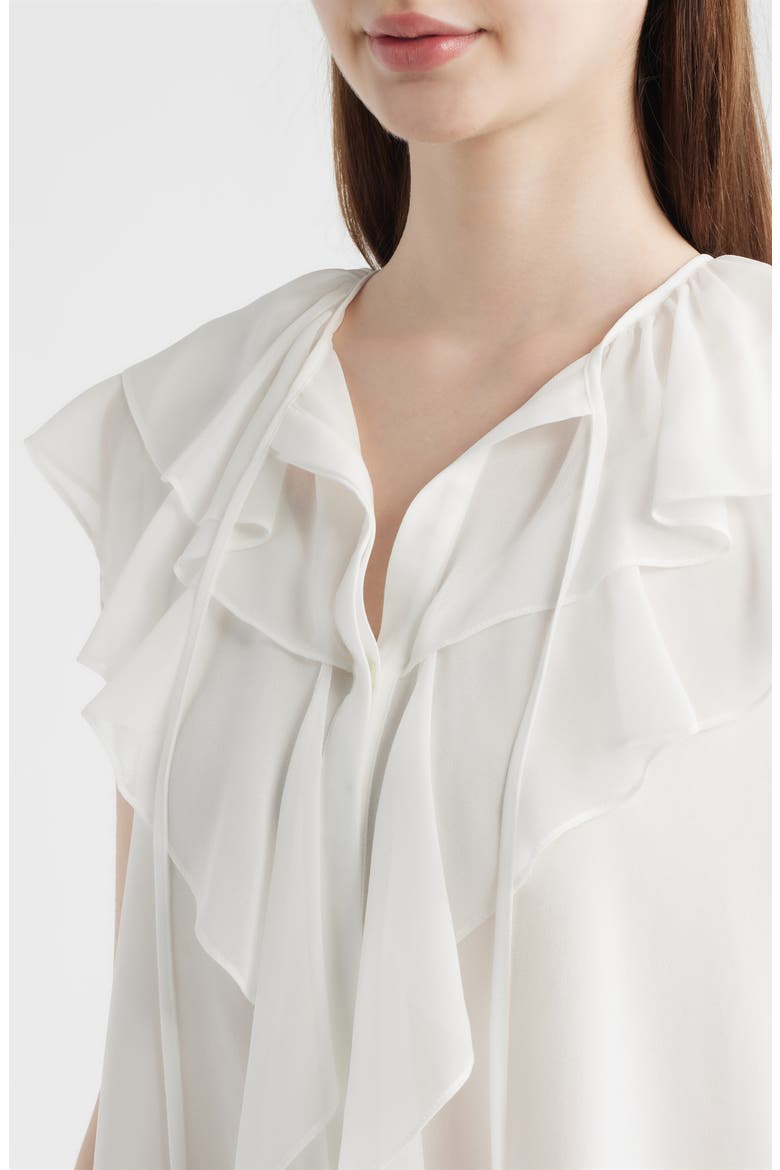 Maren Ruffle Cap Sleeve Top, Alternate, color, WHITE