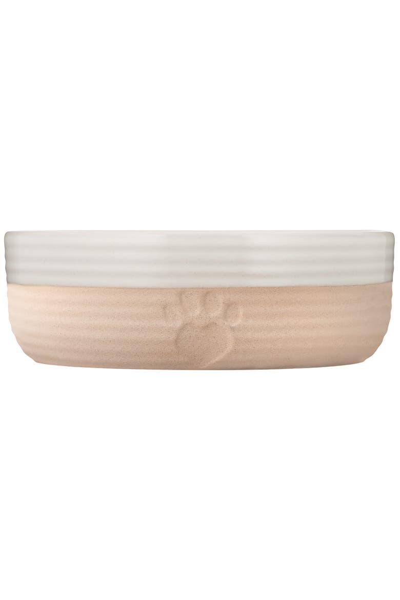 Heart Paw Pet Bowl, 5.9", 16.9oz, Cream & Tan, Food-Water Dish, Main, color, Beige