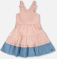 Deux par Deux Poplin and Chambray Stripes Sleeveless Dress