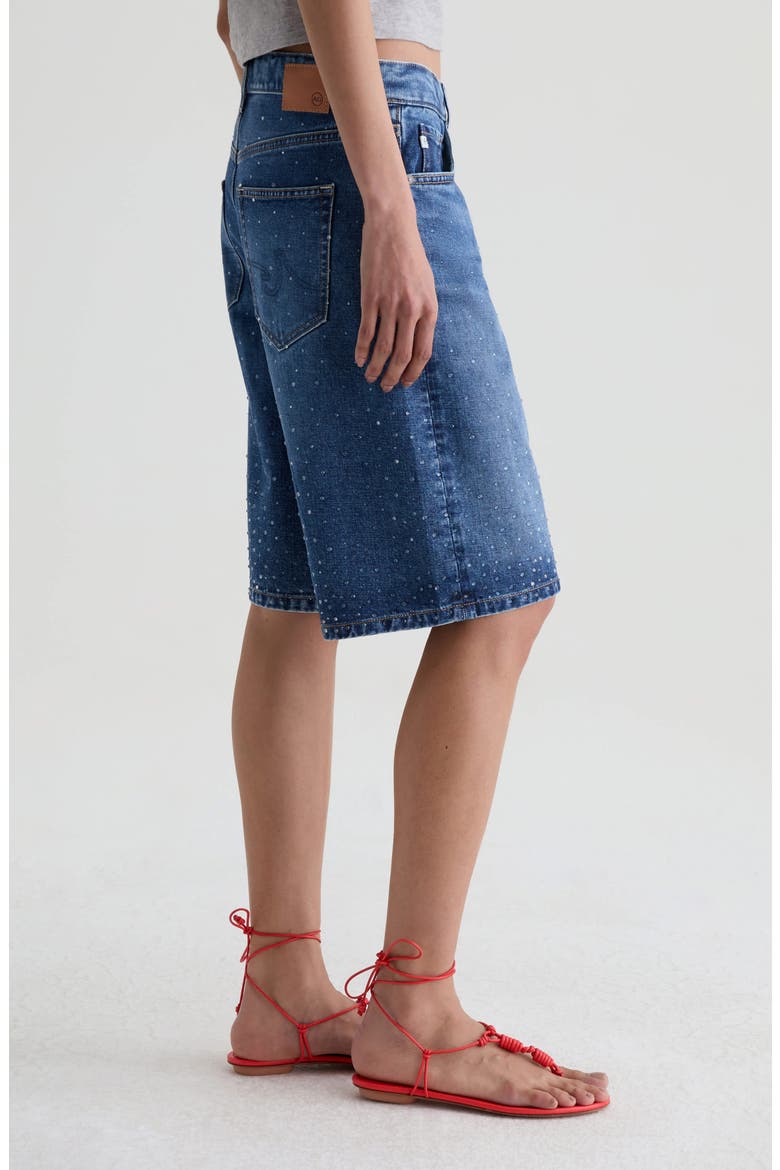 Thalia Embellished Denim Bermuda Shorts, Alternate, color, SILVERADO TRAIL