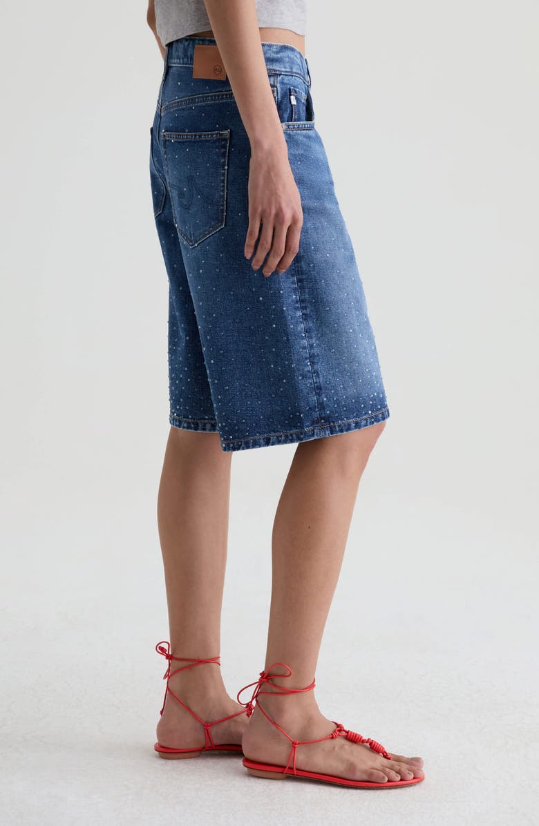 AG Thalia Embellished Denim Bermuda Shorts, Alternate, color, Silverado Trail