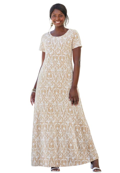 Stretch Cotton T-Shirt Maxi Dress (Plus) (Petite Available)