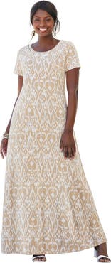 Jessica London Stretch Cotton T-Shirt Maxi Dress