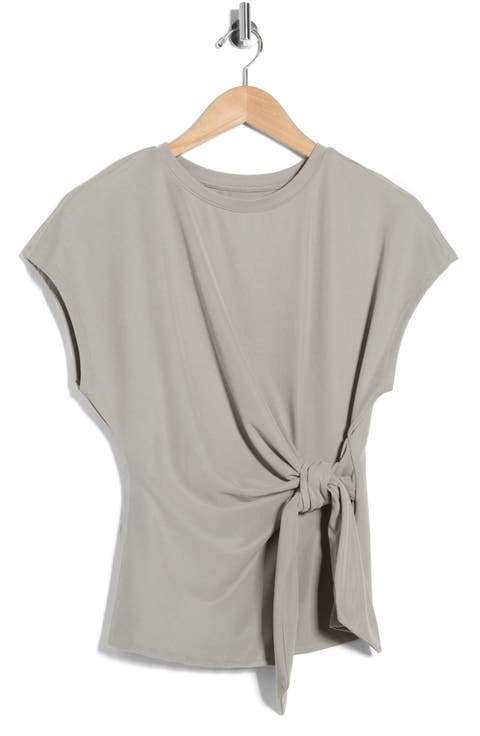 Short Sleeve Tie Detail Top