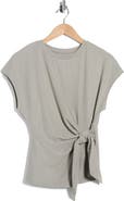 NORDSTROM RACK Short Sleeve Tie Detail Top