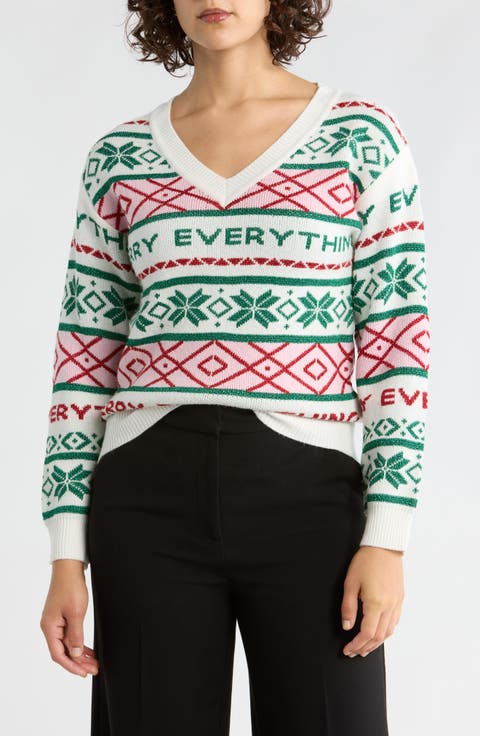 Merry Everything V-Neck Sweater
