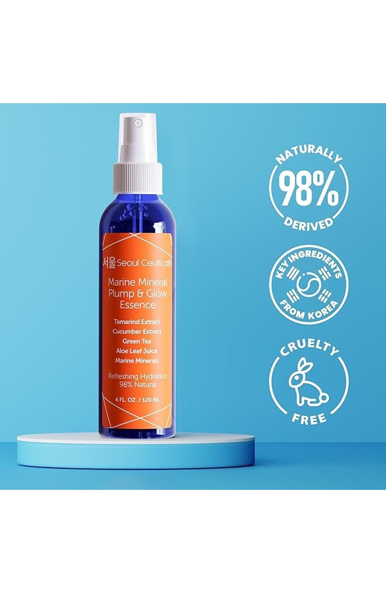 Seoul Ceuticals Korean Skincare Marine Mineral Pump & Glow Essence, Alternate, color, Clear