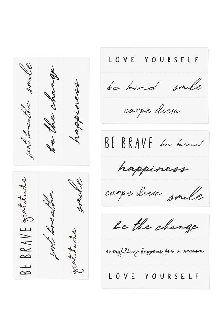 Self Love Pack Temporary Tattoos, Alternate, color, NONE