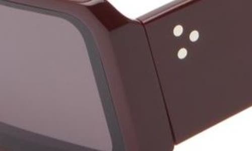 Rick Owens Geth Rectangular Shield Sunglasses In Mahogany Temple/black Lens