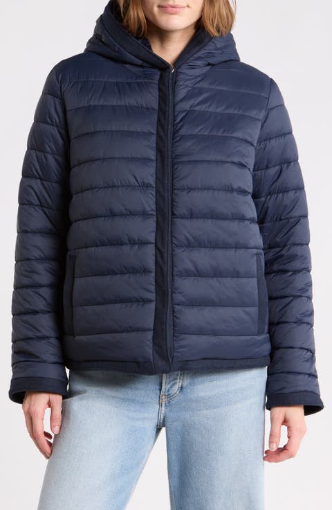 Reversible Faux Fur Hooded Puffer Jacket