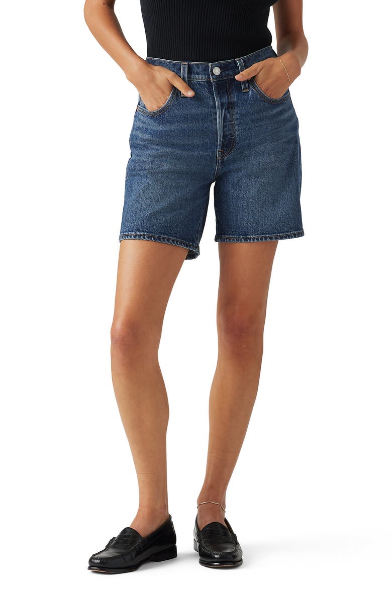 Levi's 501<sup>®</sup> Mid Thigh Denim Shorts, Main, color, 