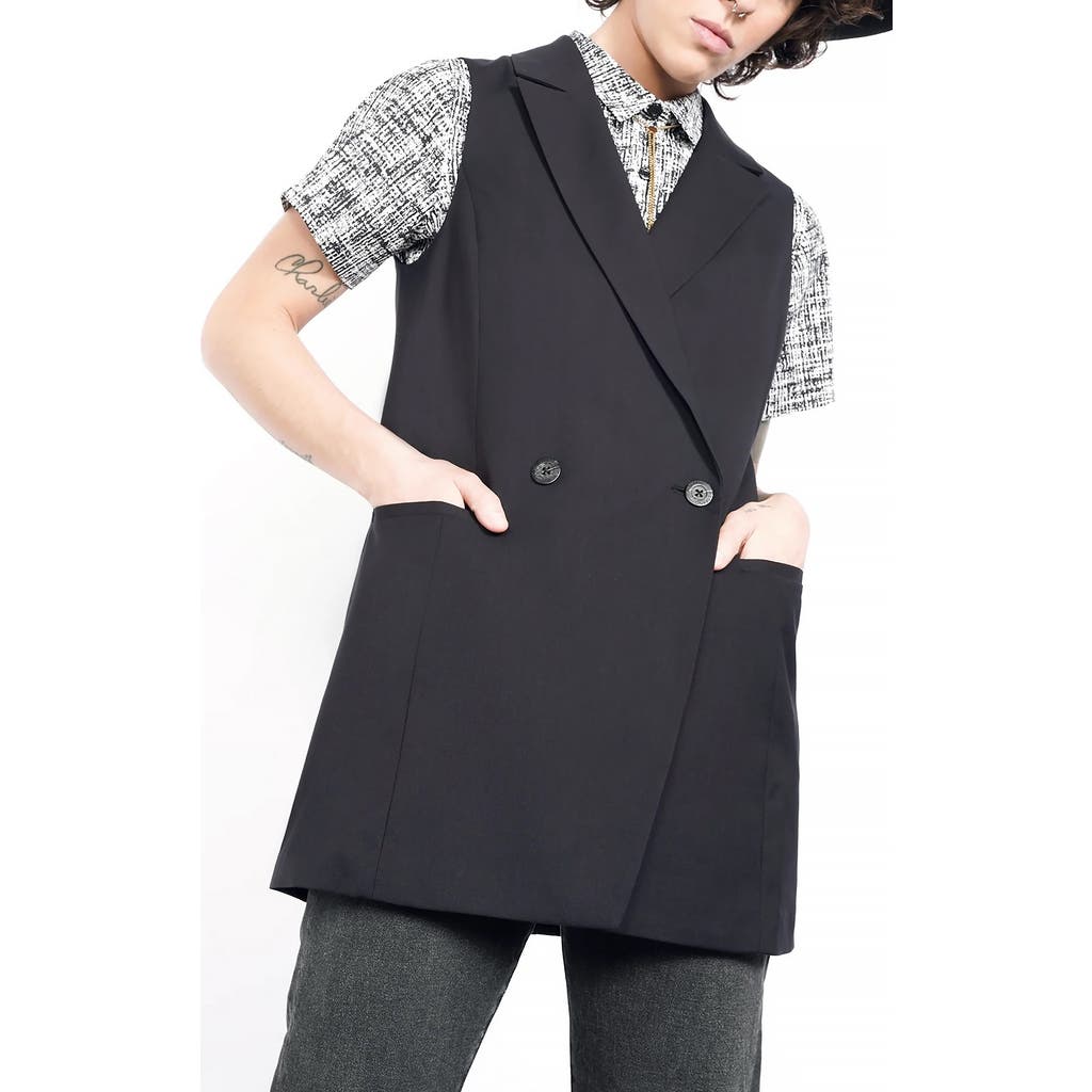 WILDFANG The Empower Double Breasted Vest in Black