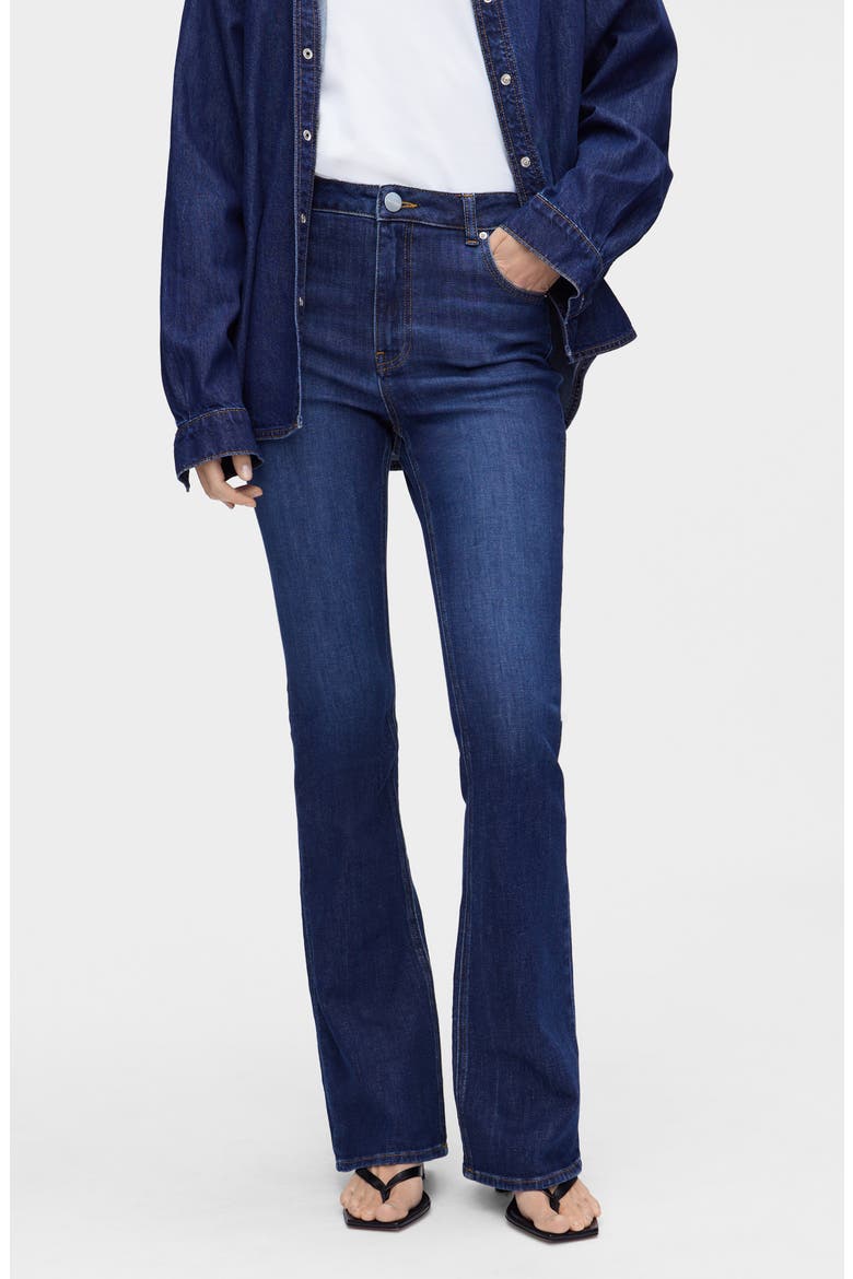 Slim Flare Organic Cotton Jeans, Alternate, color, OCEAN BLUE