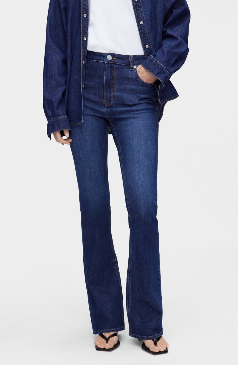 ALIGNE Slim Flare Organic Cotton Jeans, Alternate, color, Ocean Blue