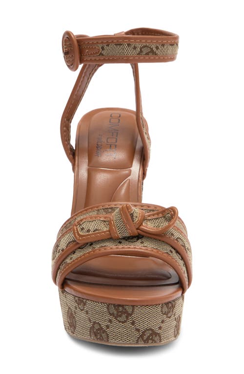 Wild Diva Lounge Fay Ankle Strap Platform Sandal In Brown