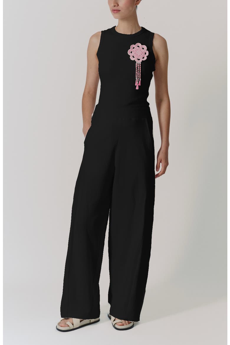 Horchata High Waist French Terry Pants, Main, color, Black