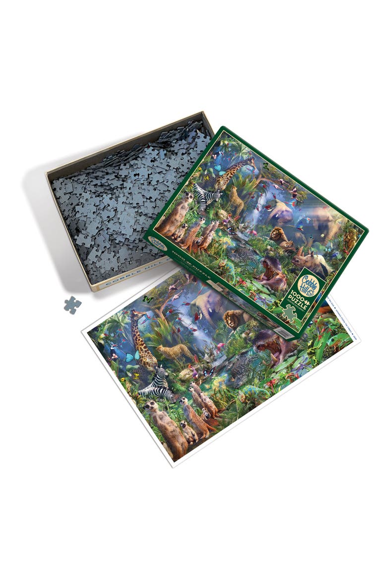 1000 Piece Puzzle Into The Jungle, Reference Poster Included, Alternate, color, Multicolored