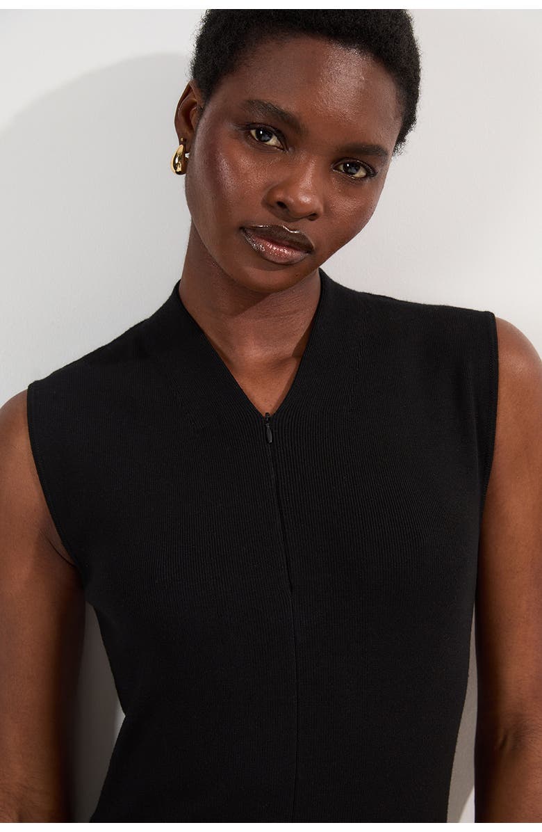 Karen Millen Petite Sleeveless Knitted Midi Dress, Alternate, color, Black