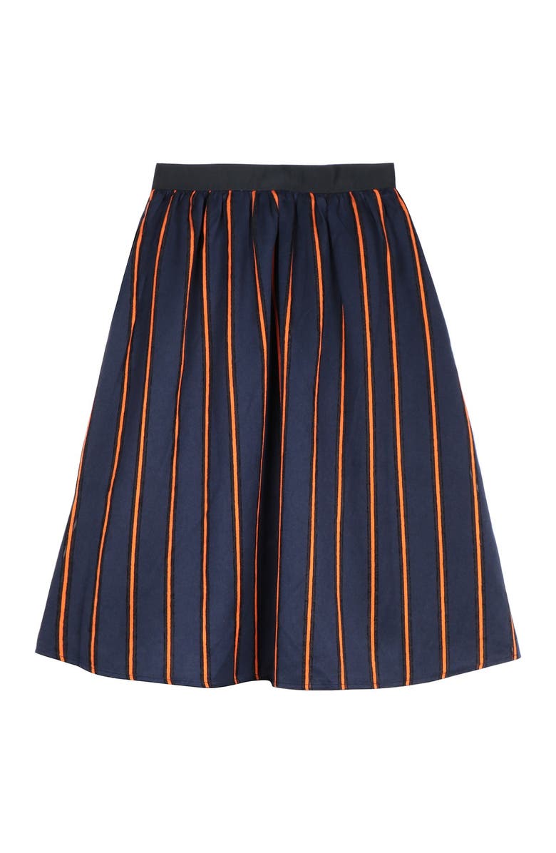 FRNCH Stripe Print Midi Skirt, Alternate, color, 