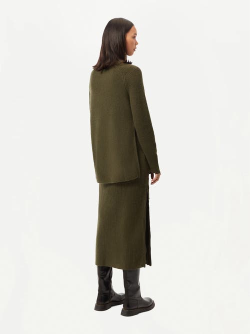 Gobi Mongolian Cashmere Cashmere Skirt With Zip In Green