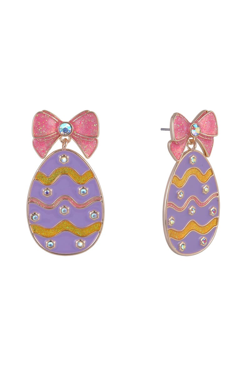 Easter Egg Drop Earrings, Main, color, Purple