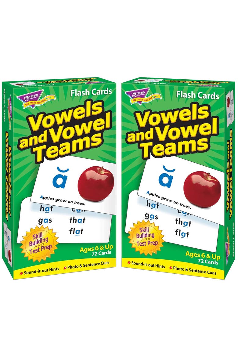 Vowels and Vowel Teams Skill Drill Flash Cards, Alternate, color, Multicolored